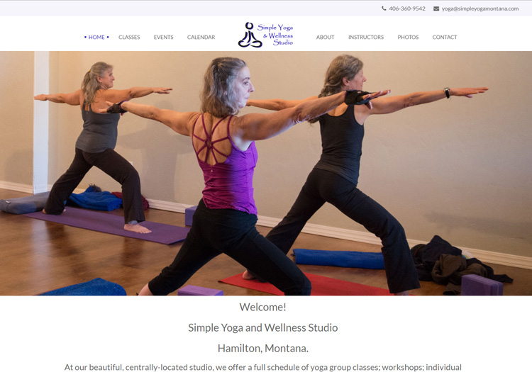 Simple Yoga in the Bitterroot Valley Website Design